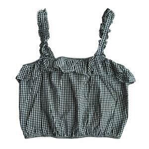 American Eagle Gingham Ruffle Strap Tank Cottagecore Y2K Summer Top Sz Medium